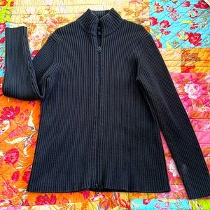 Express Mens Cable Knit Cardigan (full zip).  Size Medium - Gray